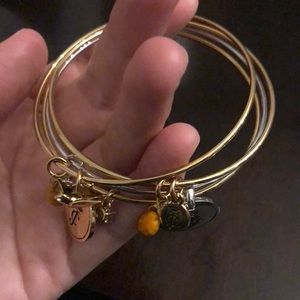 Juicy gold/silver bangle set with diamond accents